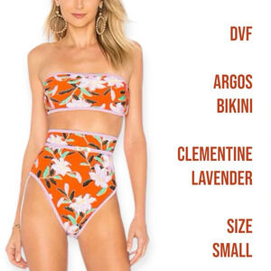 Diane von Furstenberg Argos Bikini in Clementine Orange and Lavender Size Small